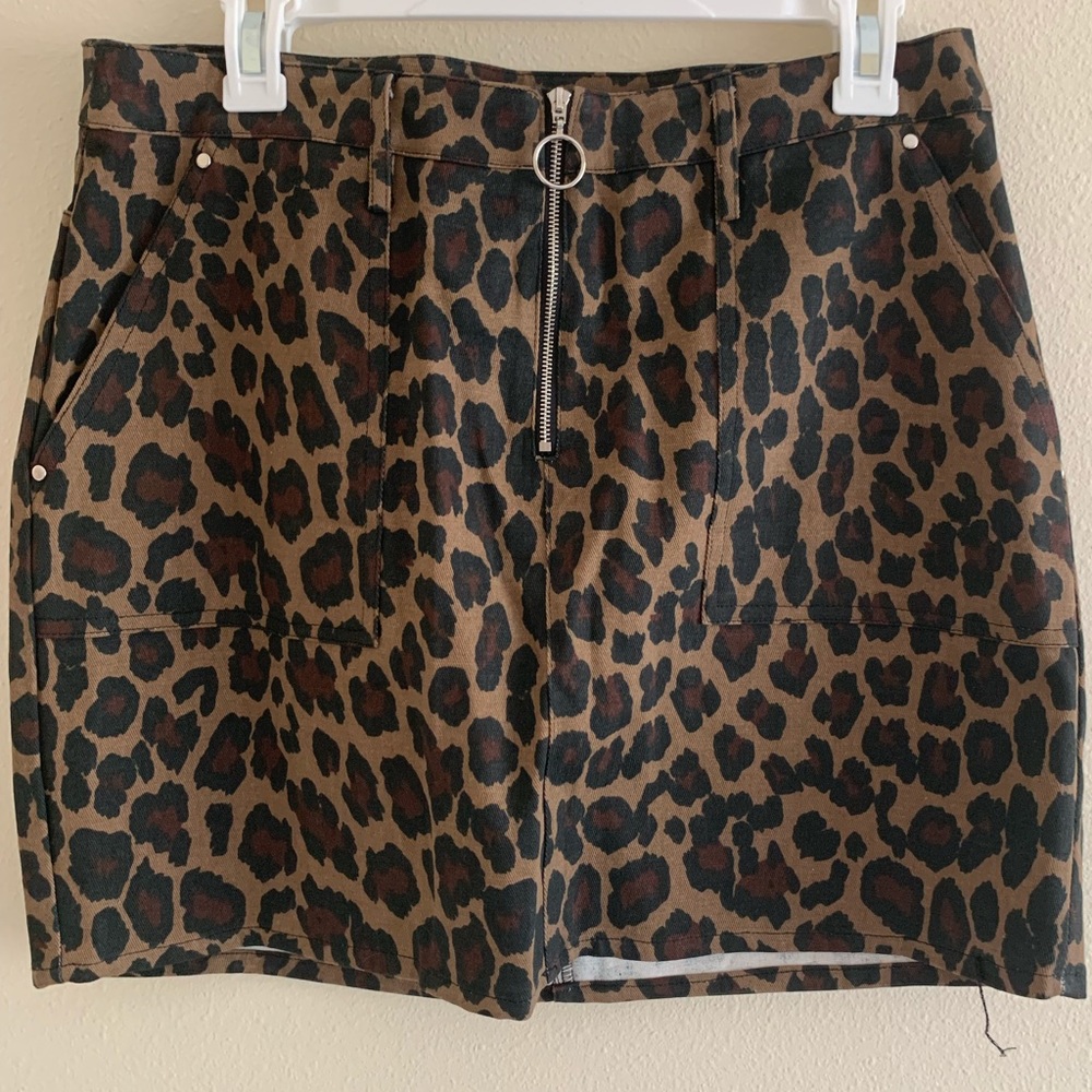 Charlotte Russe Leopard Print Skirt